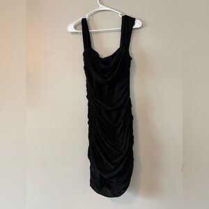 Elegant Black Draped Dress